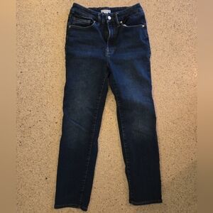 Good American Indigo Blue Straight Leg Denim Jeans Stretch Womens 5 Pocket